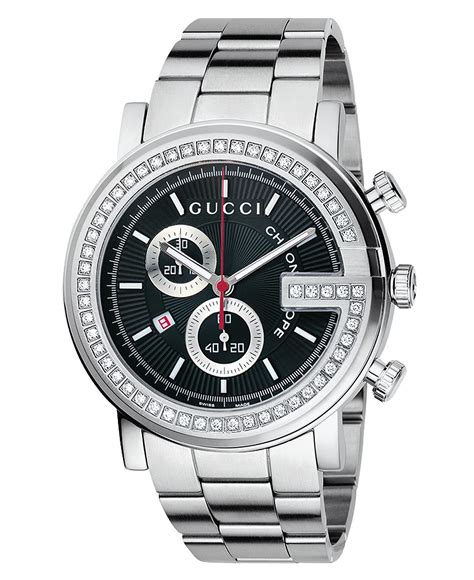 gucci mens watch with diamond bezel and di|gucci watch men price.